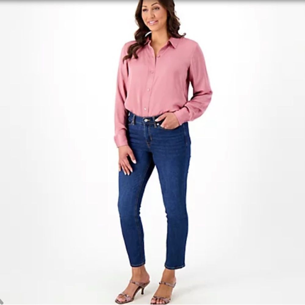 NWT Encore By Idina Menzel High Waisted Cropped Jeans Sz 16